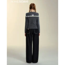 SomeSowe Pearl Wide-Leg Denim Pants Black