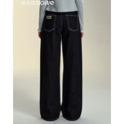 SomeSowe Pearl Wide-Leg Denim Pants Black