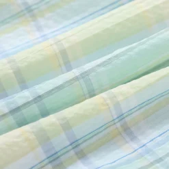 SomeSowe Pleated Checked Long Slip Dress Green