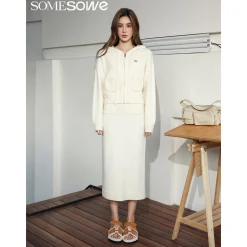 SomeSowe Split Cutting Knit long Skirt