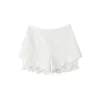 SomeSowe Split Patchwork Layered Bud Shorts White