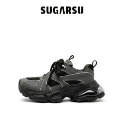 SugarSu Butterfly Bubble Sole Clunky Sneaker Dark Grey
