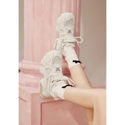 SugarSu Butterfly Bubble Sole Clunky Sneaker White