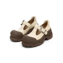 SugarSu Butterfly Buckle Rubber Sole Mary Jane Brown