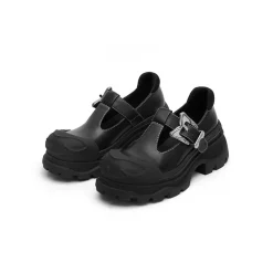 SugarSu Butterfly Buckle Rubber Sole Mary Jane Black