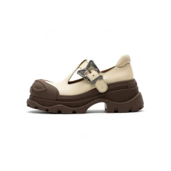 SugarSu Butterfly Buckle Rubber Sole Mary Jane Brown