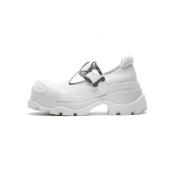 SugarSu Butterfly Buckle Rubber Sole Mary Jane White