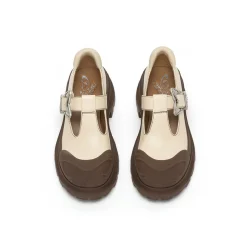 SugarSu Butterfly Buckle Rubber Sole Mary Jane Brown