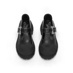 SugarSu Butterfly Buckle Rubber Sole Mary Jane Black