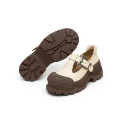 SugarSu Butterfly Buckle Rubber Sole Mary Jane Brown