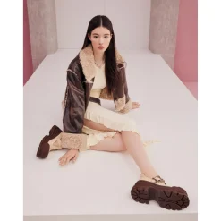 SugarSu Butterfly Buckle Rubber Sole Mary Jane Brown