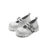 SugarSu Butterfly Sole Double Buckle Mary Jane Sliver