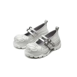 SugarSu Butterfly Sole Double Buckle Mary Jane Sliver