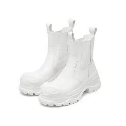SugarSu Rubber Sole Chelsea Boots White