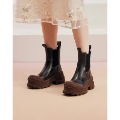 SugarSu Rubber Sole Chelsea Boots Brown