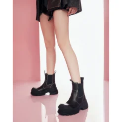SugarSu Rubber Sole Chelsea Boots Black