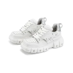 SugarSu Square Toe Stud Sneaker White