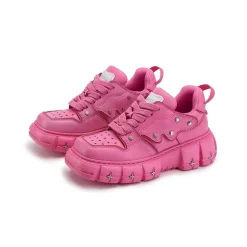 SugarSu Square Toe Stud Sneaker Pink