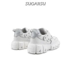 SugarSu Square Toe Stud Sneaker White