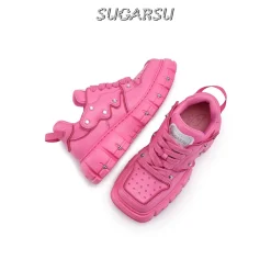 SugarSu Square Toe Stud Sneaker Pink