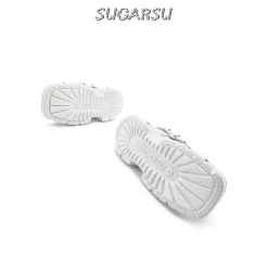 SugarSu Square Toe Stud Sneaker White