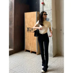 Ther Slim Bootcut Stretch Denim Pants Black