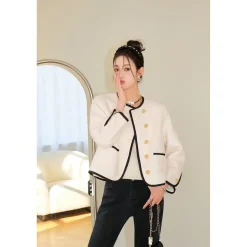 Three Quarters Asymmetry Wool Coat White