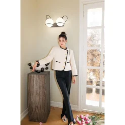 Three Quarters Asymmetry Wool Coat White