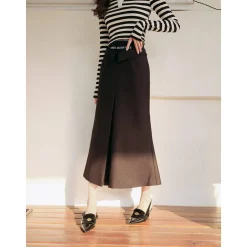 Three Quarters Band Turn Over Fish Tail Skirt Black