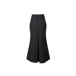 Three Quarters Band Turn Over Fish Tail Skirt Black
