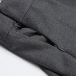 Three Quarters Classic Pleated Long Skirt Grey