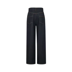 Three Quarters Drawstring Straight-Leg Fleece-Lined Jeans