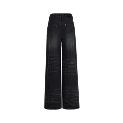 Three Quarters Hotfix Wide-Leg Jeans Dark Gray