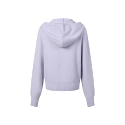 Three Quarters Letter Embroidery Hooded Jacket Purple