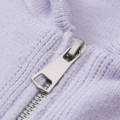 Three Quarters Letter Embroidery Hooded Jacket Purple