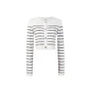 Three Quarters Logo Embroidery Knit Cardigan Top