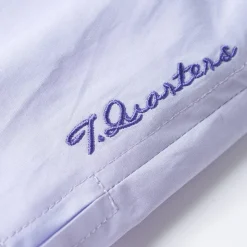 Three Quarters Logo Embroidery Shorts Purple