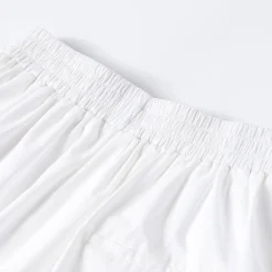 Three Quarters Logo Embroidery Shorts White