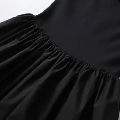 Three Quarters Logo Strap Off-Shoulder Stitched Dress