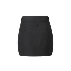 Three Quarters Low Waist Turn Over Edge Skirt Black