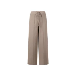 Three Quarters Oversized Straight-Leg Knit Pants Brown