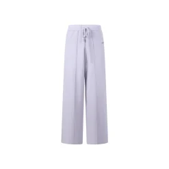 Three Quarters Oversized Straight-Leg Knit Pants Purple