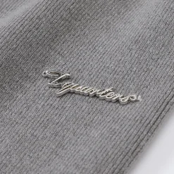 Three Quarters Oversized Straight-Leg Knit Pants Grey