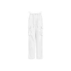 Three Quarters Pockets Cargo Pants White