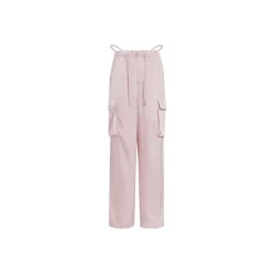 Three Quarters Pockets Cargo Pants Pink