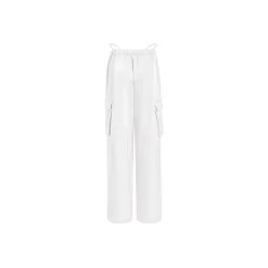Three Quarters Pockets Cargo Pants White