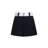 Three Quarters Silver Thread Contrast Skirt Shorts Black