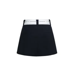 Three Quarters Silver Thread Contrast Skirt Shorts Black