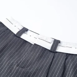 Three Quarters Silver Thread Contrast Skirt Shorts Grey