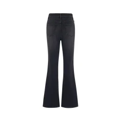 Three Quarters Stretch Brushed Fleece-Lined Flare Jeans